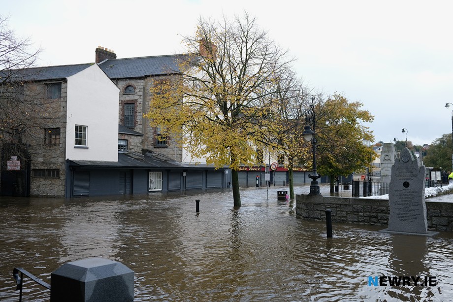 Flooding at Bank Parade in Newry. Photograph: Columba O'Hare/ Newry.ie