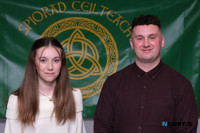 Niamh Noade with Cú Chulainn at the launch.