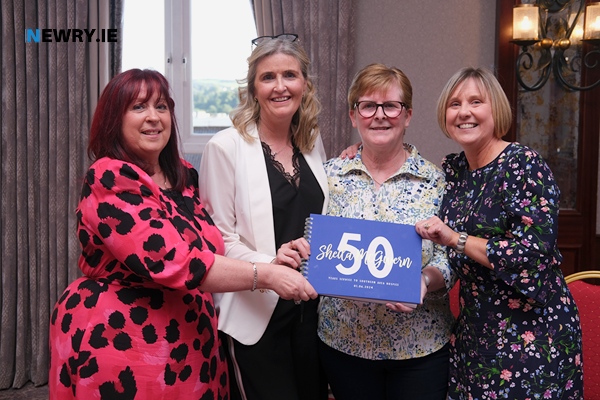 Hospice staff Bev Murphy, Louise Stewart and Kay McCullough pictured with Sheila McGivern.