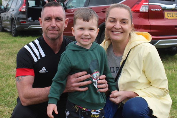 Enjoying their day at Newry Show 2024: Oskar Rooney with his mum and dad: Paul and Kamila Rooney. The family hails from Newry