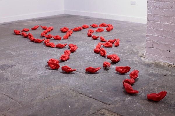 Five Decades, resin hands, metal links, 2022  Exhibited as part of Three Views of a Border exhibition in 2022, a collaboration with fellow Newry artist Anna Marie Savage and Ciaran Dunbar. Courtesy of Greag Mac a’ tSaoir