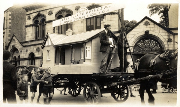One of the floats that took part in the industrial parade during Newry Shopping Week 1928. Newry & Mourne Museum Collection