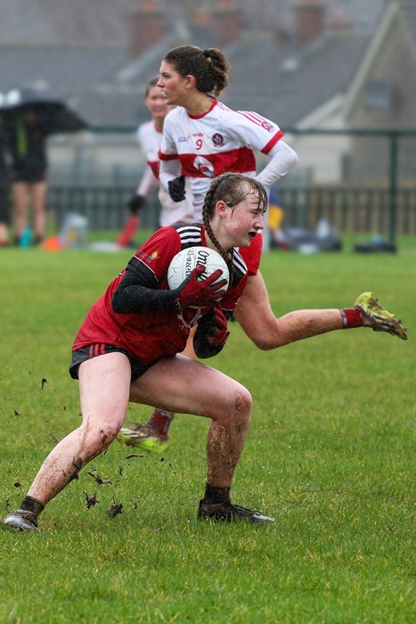 Down's Lucy Connell in action at Newry. Photograph: Olivia McConaghy