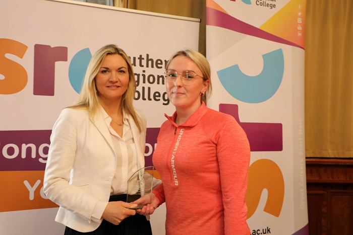 Student Recognition Award winner Clara-Rose Cooney alongside SRC Interim CEO Lee Campbell