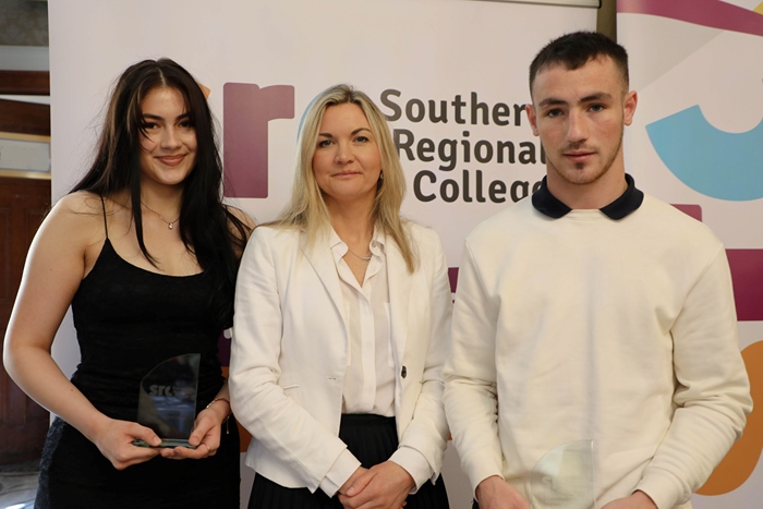 Boxing star Jamie Gray alongside volleyball student Erika Kuznecova and SRC Interim CEO Lee Campbell