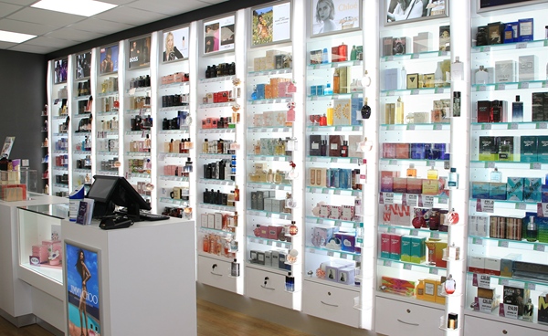 The Perfumery counter at the newly refurbished Gordons Chemists