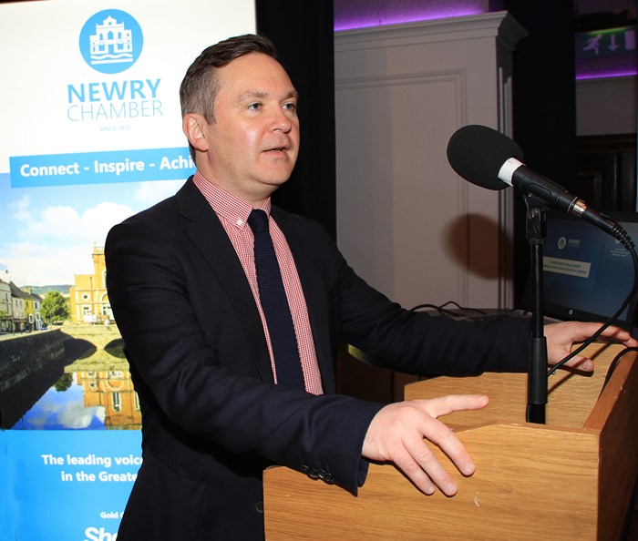 John Campbell, Business & Economics Editor, BBC NI acted as Master of Ceremonies at Newry Chamber of Commerce Recruitment & Skills Forum.