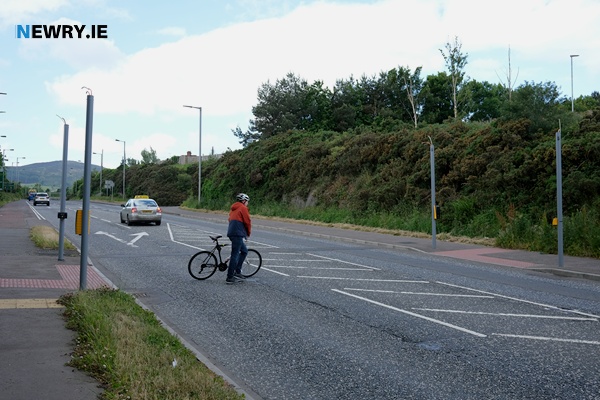 The crossing to the Railway Station photographed in June. Photograph: Columba O'Hare/ Newry.ie 