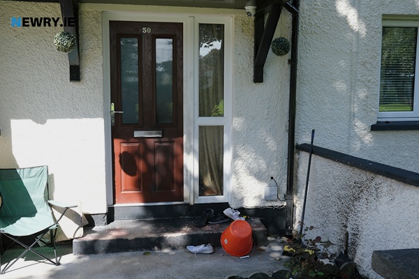 Scorch marks on the wall at the house that was attacked. Photograph: Columba O'Hare/ Newry.ie 
