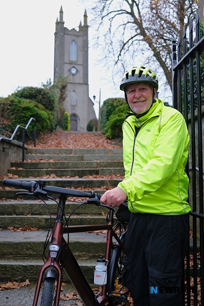 Richard Lewis, On Yer Bike at St PAtrick's Church. Photograph: Columba O'Hare/ Newry.ie 