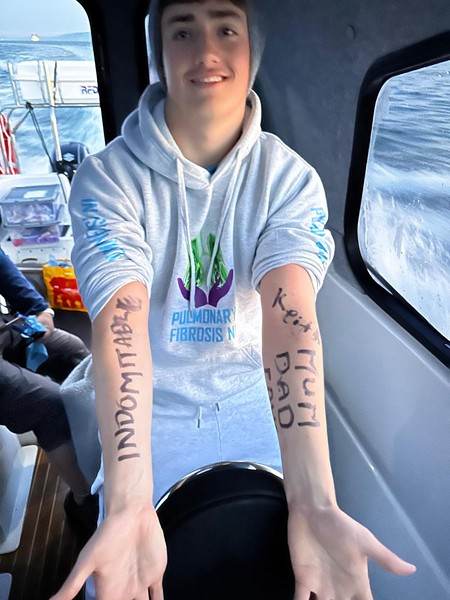 Daniel takes his family with him on his record breaking swim.