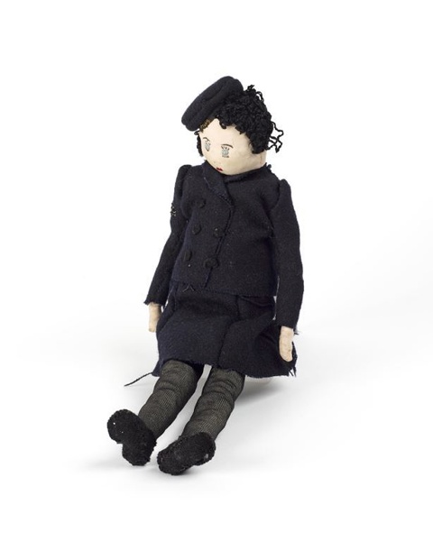 Handmade rag doll in Women’s Royal Naval Service (known as the Wrens) uniform from the Second World War. Newry & Mourne Museum Collection 