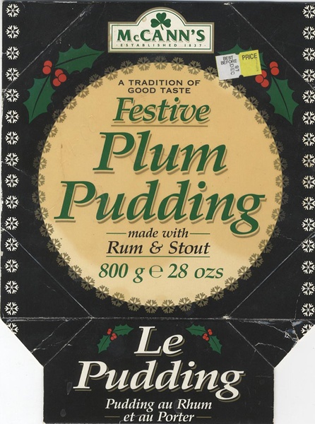 Plum Puddings were among the many Christmas products made by McCann’s Bakery for overseas markets. With the entry of the UK into the EEC in 1973, business expanded into Europe. ‘Le Pudding’ was aimed at the French market. Newry & Mourne Museum Collection