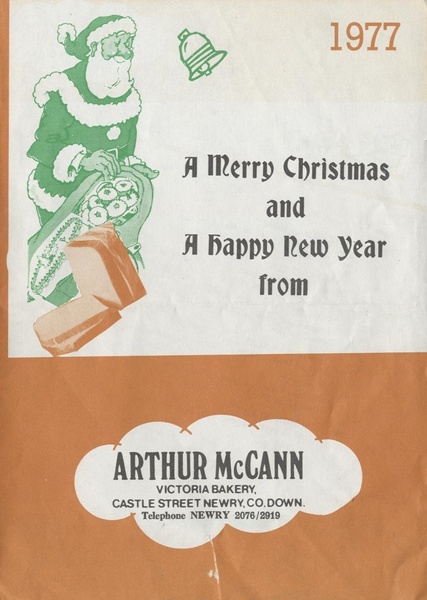 A leaflet from McCann’s Bakery advertising their Christmas range from 1977. Newry & Mourne Museum Collection