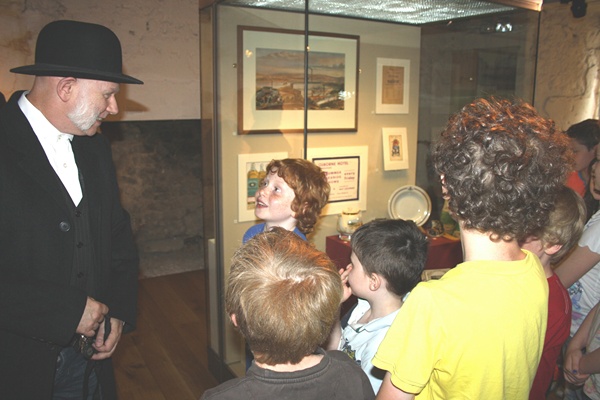 Children meeting a historical character at Newry and Mourne Museum Summer Camps. Newry and Mourne Museum Collection