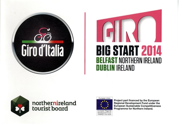 A flag from the 2014 Giro d’Italia. Newry & Mourne Museum Collection
