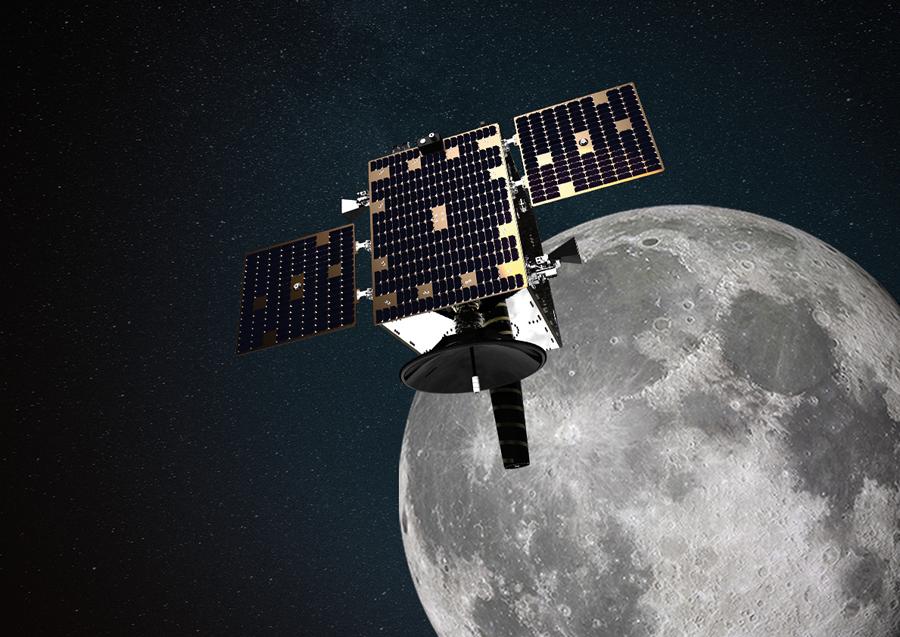 Newry-based Resonate Testing, has been working in partnership with European Engineering and Consultancy Ltd (EECL) to complete shock testing on hardware that will be used on the Lunar Pathfinder spacecraft (pictured). Photo Credit: Surrey Satellite Technology Ltd (SSTL)