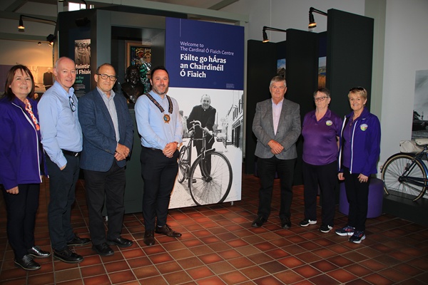 At the Cardinal O’Fiaich Centre, Cullyhanna, are (from left) Majella Gollogly Project Development Officer, Councillor Declan Murphy Chairperson Slieve Gullion DEA, Pride of Place Judge John Fitzgerald, Newry, Mourne and Down Council Chairperson, Councillor Pete Byrne, Pride of Place Judge Declan Nelson, Una Walsh Heritage, Officer and Teresa Nugent, CEO Rural Health Partnership. Judges from the prestigious IBP Pride of Place awards were in the district this week to visit Cuan Mhuire in Newry and the Rural Health Partnership in Cullyhanna, the two nominations made by Newry, Mourne and Down District Council for the 2024 awards.