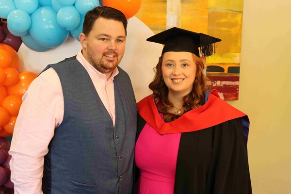 ennifer McKenny from Hilltown pictured alongside Thomas McKenny.  Jennifer graduation with the NCFE CACHE Diploma in Leadership for Children's Care, Learning & Development (Management)