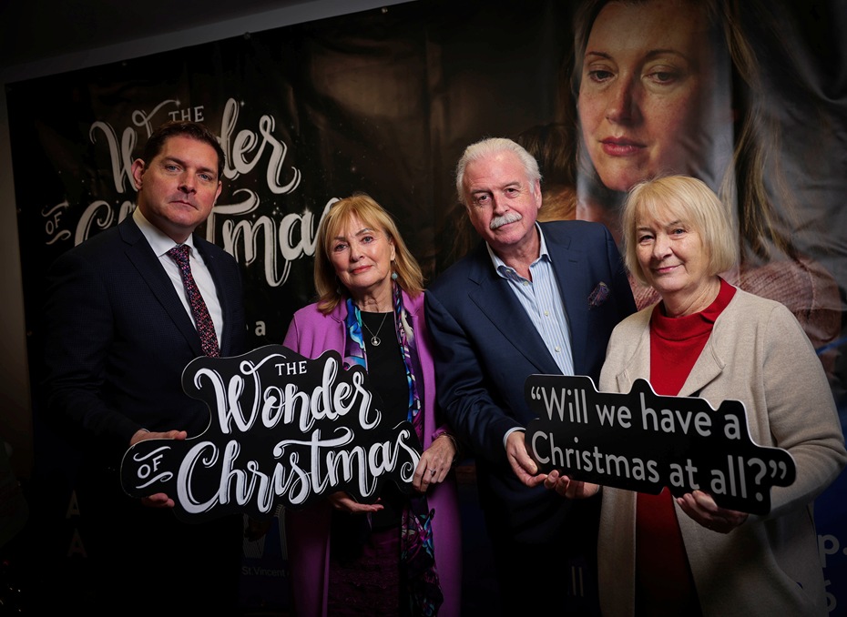 Malachi Cush, SVP Northern Region Ambassador, launches St Vincent de Paul Annual Appeal 'The Wonder of Christmas' with Mary Kennedy, Marty Whelan and SVP National President, Teresa Ryan. 