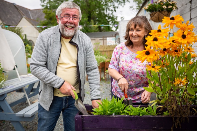 Colette Ruddy and Harry Hughes from The Cabbage Patchers busy with some planting. The Warrenpoint group has been awarded a £10,000 from The National Lottery Community Fund’s Together for Our Planet Programme to deliver food-related activities for all ages to promote the links between gardening, cooking and wellbeing.