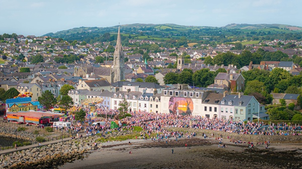 An aerial view of the festivities. Photograph: Chris Mills