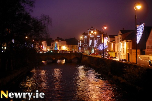 Newry Town Hall, Christmas Lights. Photograph: Columba O'Hare