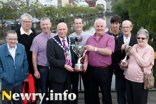 Looking forward to the 2012 Bathtub Race are from left: Tom McKeown, sponsor; Paddy Duffy, Newry and Mourne District Council; Paul McKeown, Vice Chairman IWAI Newry Branch; Mayor Charlie Casey; Pat Courtney, Courtneys Restaurants, sponsor; Vincie Waddell, Surefreight, Sponsors and Glenn McKeown; Geordie McCrum and Jean McKeown, Sponsors. Picture: Columba O'Hare