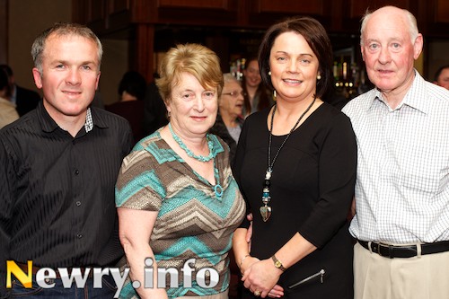 Looking forward to announcing the results of the Paddy Hanratty Gardening Competition at the Show are from left: Sean O'Hare, Judge; Ann Turley, Paddy's daughter;  Mairead O'Hagan, Secretary, Newry Agricultural Society and John Turley.