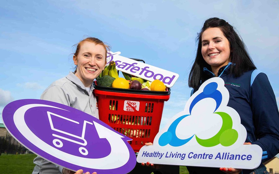 Pictured launching the ‘Transform Your Trolley’ programme is Julie White and Ciara McElhinney from local Healthy Living Centres.