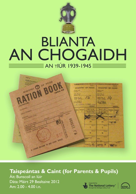 Conradh na Gaeilge’s  Heritage Development Officer, Anita Gallagher brings her exhibition to Bunscoil an Iúir
