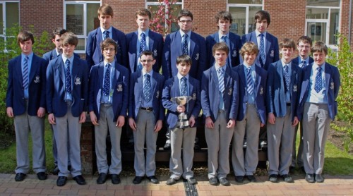 St Colman's College, winners of Class 108: Plainsong at Newry Musical Feis photographed with the Fr Seamus Moore Memorial Cup. The cup was presented to the Feis by Miss Ethel Fitzpatrick. St Colman's College, winners of Class 108: Plainsong at Newry Musical Feis photographed with the Fr Seamus Moore Memorial Cup. The cup was presented to the Feis by Miss Ethel Fitzpatrick.