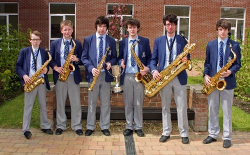 St Colman’s College saxophone ensemble, winners of The Geordie Berry Cup for Woodwind Ensemble 18 yrs and under in Class 64 of Newry Musical Feis. St Colman’s College saxophone ensemble, winners of The Geordie Berry Cup for Woodwind Ensemble 18 yrs and under in Class 64 of Newry Musical Feis.