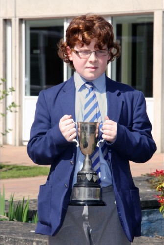 Conor McGlone, a pupil of St Colman's College is photographed with The Tony McAlinden Perpetual Challenge Cup on having gained first prize in Class 82: Boys Solo (Over 12 & Under 16 years). Conor McGlone, a pupil of St Colman's College is photographed with The Tony McAlinden Perpetual Challenge Cup on having gained first prize in Class 82: Boys Solo (Over 12 & Under 16 years).
