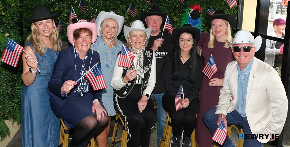 Newry Goes Nashville is underway - Pictured this morning at the Canal Court Hotel are some of the organisers. Included from left are Deborah Loughran, King Communication/ Newry BID; Louise Young, Canal Court Hotel; Sabrina McTaggart and Delia Magee, Magees Bar; Joe Moan and Pamela Salinger, Nan Rices; Bronagh Clerkin, Sign, Rhyme and Shine and Declan McConaghy, Declan McConaghy Show. A mountain of entertainment on day and night 3-5 July. Photograph: Columba O'Hare/ Newry.ie 
