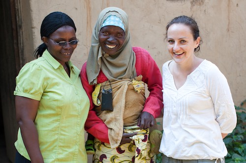 Joanne Smyth with Zainab Nyirazirwanda who is a beneficiary of Concern’s livelihoods programme in Rwanda. Before the programme her farming produced very little. Now, having been able to grow maize successfully, she has been able to buy a cow, chickens and goats and sells salt and palm oil in the local market
