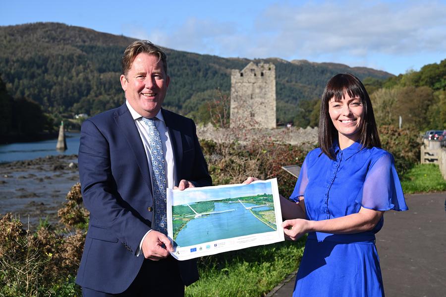 Minister Nichola Mallon and Minister Darragh O'Brien at Narrow Water. Photograph: Michael Cooper