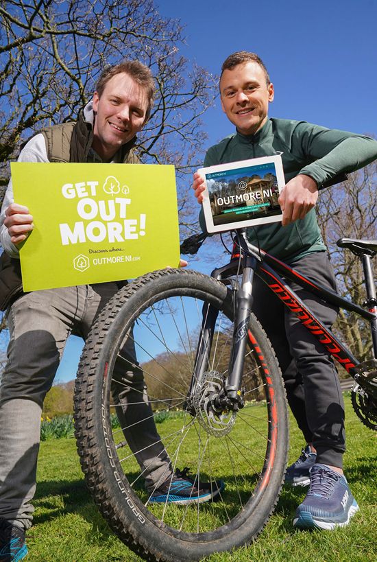 Ethan Loughrey. Marketing Officer of Outdoor Recreation NI pictured with Paulo Ross, Cool FM Presenter.