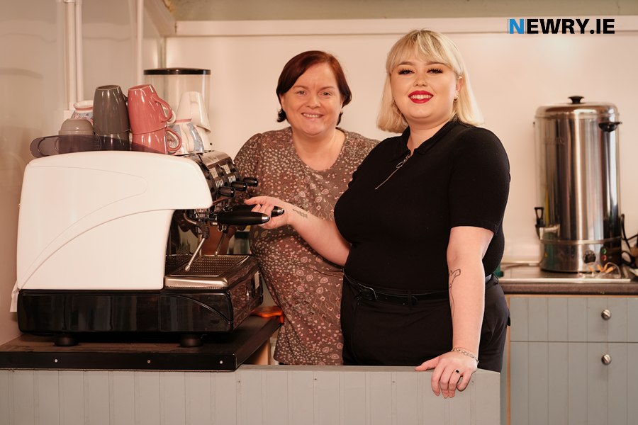 Kathleen Finnegan and daughter Hannah Agnew get the An Tobar Café ready for the Youth Fair. Photograph: Columba O'Hare 