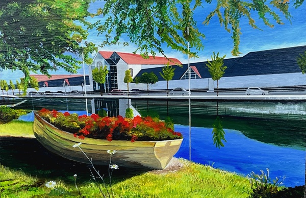 Newry Canal at Buttercrane Quay - One of the paintings from the Exhibition 