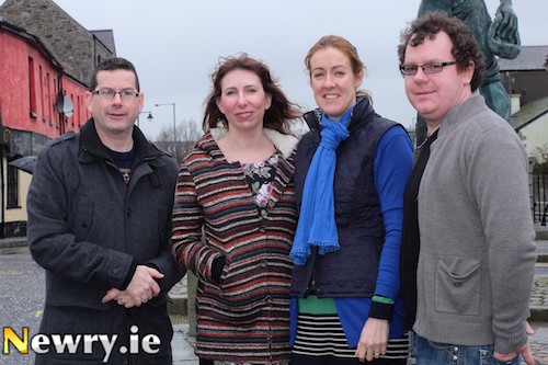 Columba O'Hare, Newry.ie; Sarah Meaney, SocialClix.biz; Suzanne Murdock, The Hub and Neil Bradley, Sugar Supper Club who are all getting behind the Newry 2020 campaign and have organised a public meeting on Wednesday the 12th of February at Sugar Supper Club, Sugar Island, Newry.