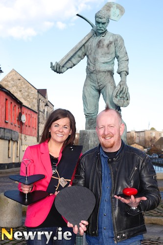 Trudy and Gerry with some of their Etalslate Hearts Range specially for Valentines Day. Photograph: Columba O'Hare