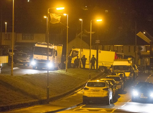 ATO at the Scene in Newry where two pipe bombs were thrown at a house in Patrician Park. Photograph: NewRayPics ATO at the Scene in Newry where two pipe bombs were thrown at a house in Patrician Park. Photograph: NewRayPics