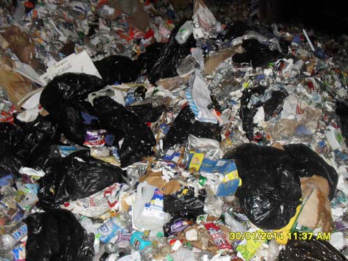 Black bag waste found in blue bin recycling