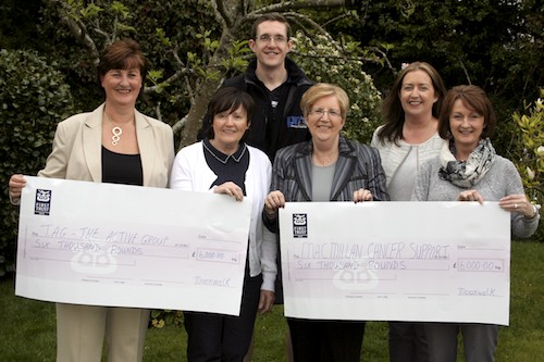 Members of the Moonwalk organising committee presenting cheques to Macmillan Cancer and TAG (The Active Group). Members of the Moonwalk organising committee presenting cheques to Macmillan Cancer and TAG (The Active Group).