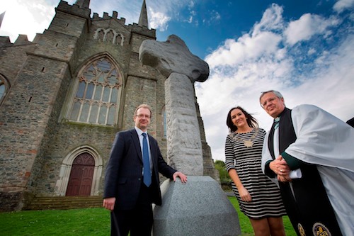 Dean of Down Cathedral, Henry Hull admires the new cross at Down Cathedral with Curator of Down Museum, Michael King, and Chair of Down District Council, Councillor Maria McCarthy. Dean of Down Cathedral, Henry Hull admires the new cross at Down Cathedral with Curator of Down Museum, Michael King, and Chair of Down District Council, Councillor Maria McCarthy.