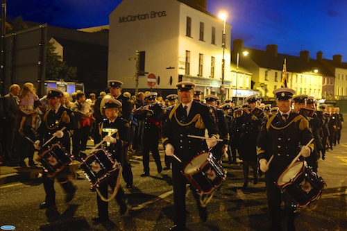 The Hunter Moore Memorial Band on parade in Newry to mark the beginning of World War One. Photograph: Columba O'Hare The Hunter Moore Memorial Band on parade in Newry to mark the beginning of World War One. Photograph: Columba O'Hare