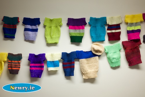 Some of the jumpers knit by the Newry Library's Knit and Natter Club. Photograph: Columba O'Hare Some of the jumpers knit by the Newry Library's Knit and Natter Club. Photograph: Columba O'Hare