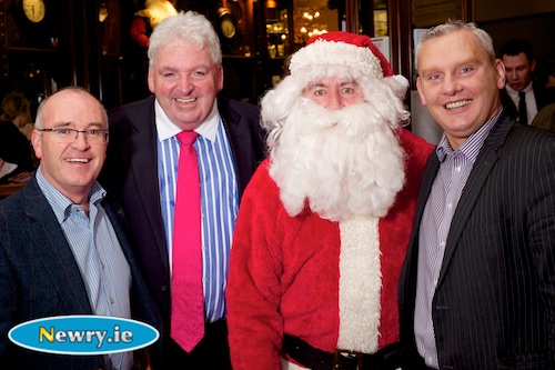 Cllr Declan McAteer; Feargal McCormack, PKF-FPM; Santa and John McCallister, MLA at the Newry Chamber Christmas Charity Dinner in the Canal Court Hotel. Photograph: Columba O'Hare Cllr Declan McAteer; Feargal McCormack, PKF-FPM; Santa and John McCallister, MLA at the Newry Chamber Christmas Charity Dinner in the Canal Court Hotel. Photograph: Columba O'Hare