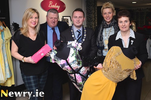 Putting on the style for Newry Style City 2014 are from left Gemma Murphy, Style City; Cathal Austin, The Quays Shopping and Leisure; David Taylor, Deputy Mayor; Deborah Loughran, Newry Chamber of Commerce and Therese Clerkin, Buttercrane Shopping Centre. Photograph: Columba O'Hare Putting on the style for Newry Style City 2014 are from left Gemma Murphy, Style City; Cathal Austin, The Quays Shopping and Leisure; David Taylor, Deputy Mayor; Deborah Loughran, Newry Chamber of Commerce and Therese Clerkin, Buttercrane Shopping Centre. Photograph: Columba O'Hare